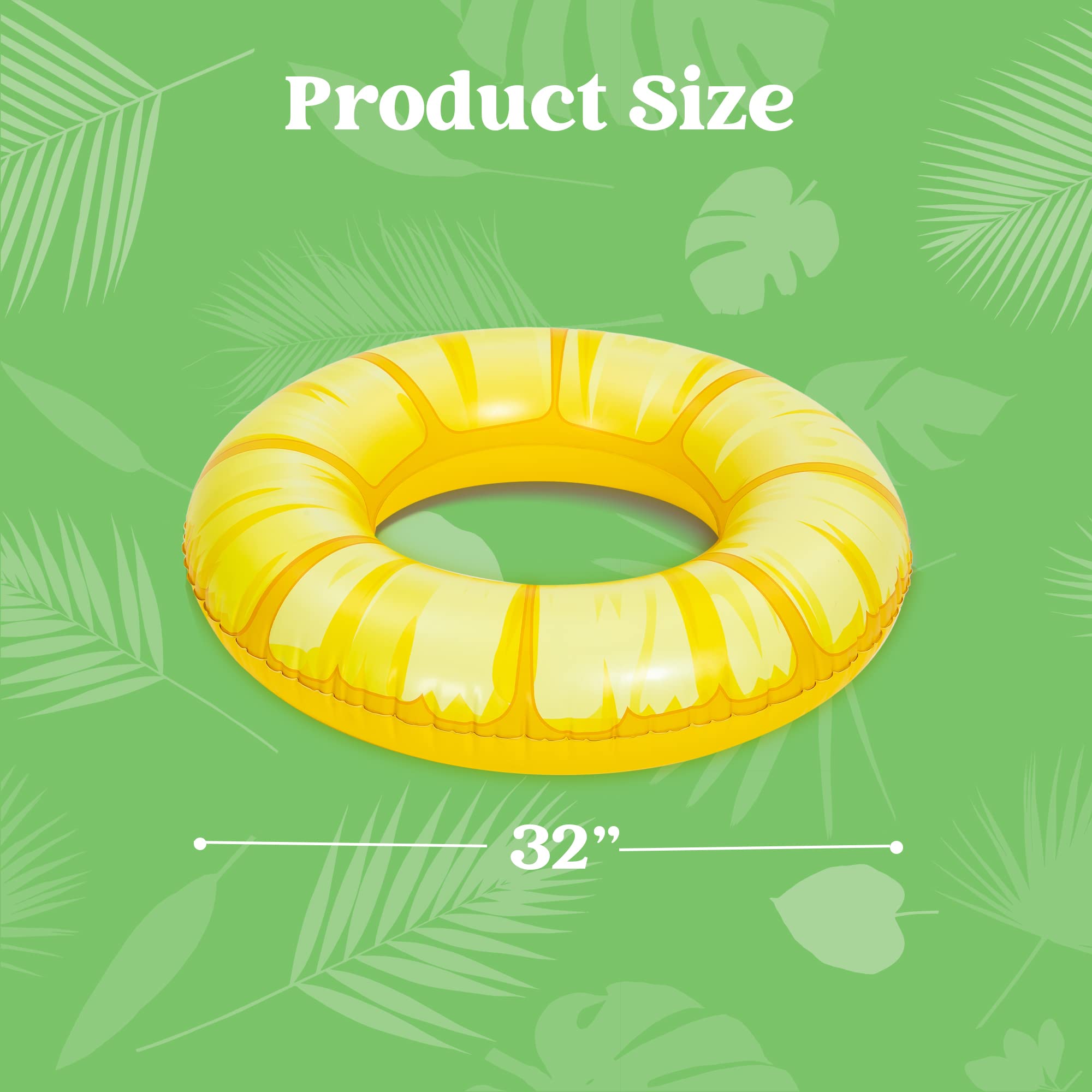 Sloosh 4 Pack Inflatable Pool Floats Fruit Tube Rings, Fruit Pool Tubes, Pool Floaties Toys, Beach Swimming Party Toys for Kids and Adults