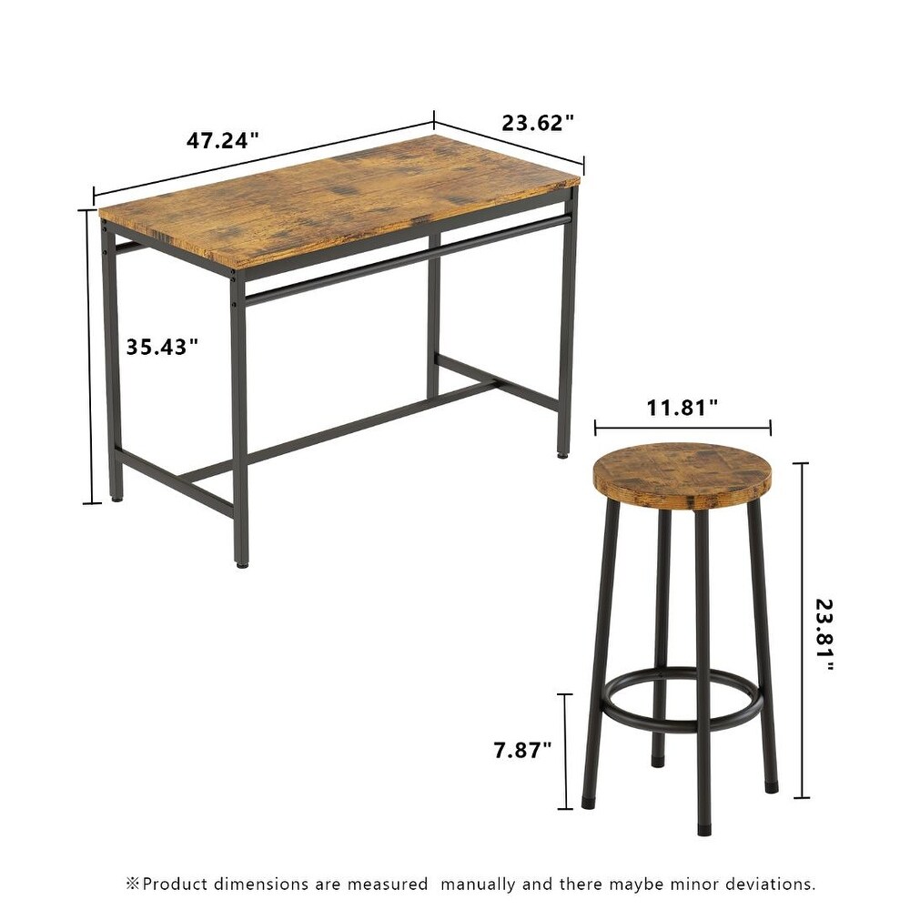 Vintage 5 Piece Dining Table Set  4   Person Counter Height Table Chair Set for Pub  Dining Room