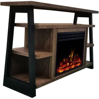 Hanover Industrial Chic 53.1 in. W Freestanding Electric Fireplace TV Stand in Walnut with 5 Flame Colors FS5332-1BWLL3