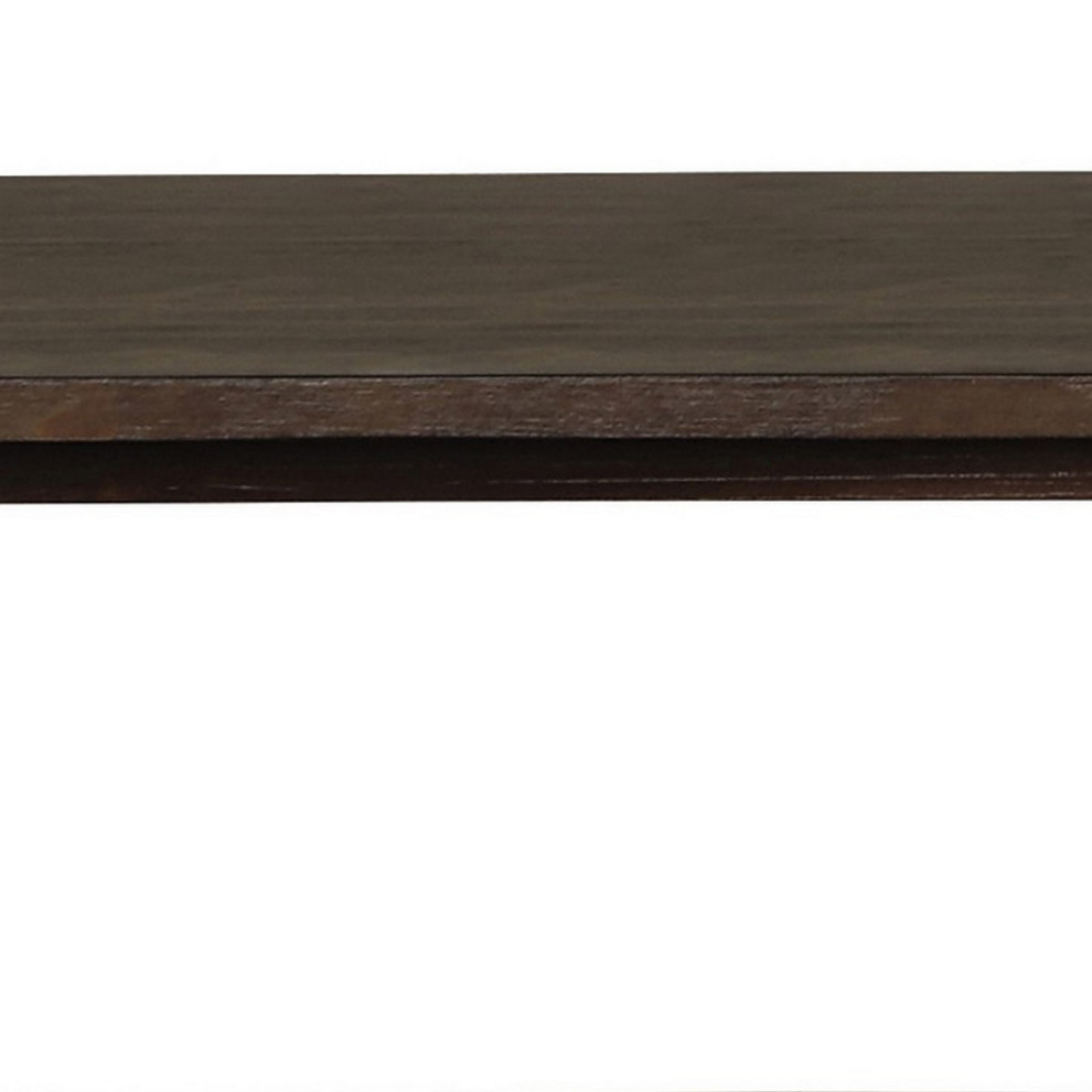 50 Inch Rectangular Coffee Table Open Shelf Baluster Pedestal Legs Brown   Traditional   Coffee Tables   by Dot  ampBo  Houzz