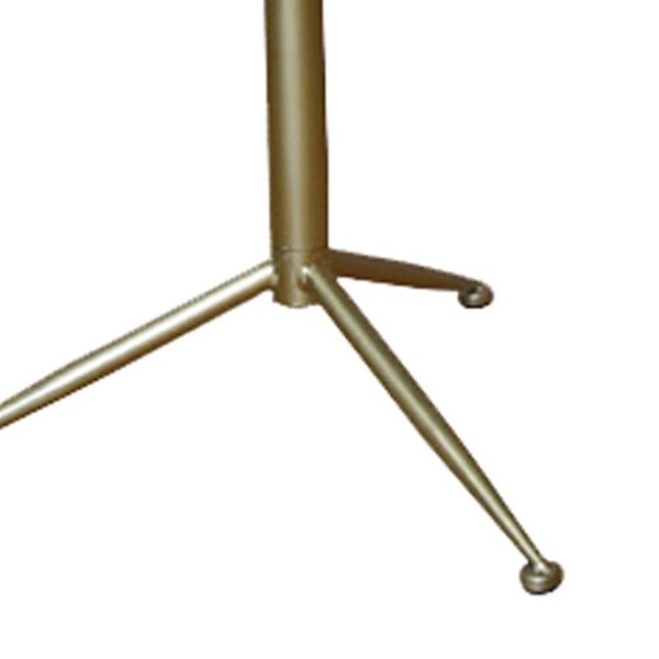 Round Wooden Side Table with Tripod Base， Small， Gold and Gray - 19 H x 16 W x 16 L Inches