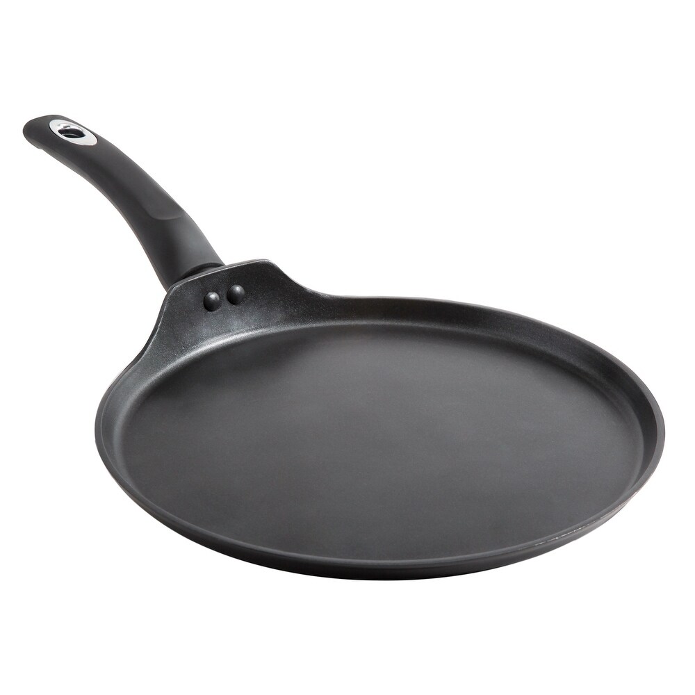 Oster ston 11 in. Round Pancake Tawa Pan in Black