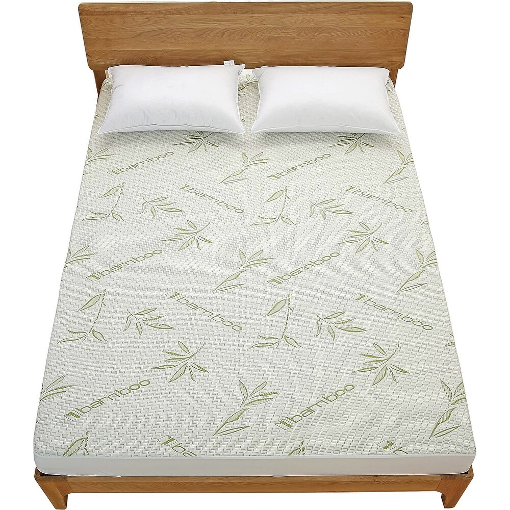 California King Cal King Size Jacquard Quilted Bamboo Mattress Pad Fitted Elastic Cover Protector   Stretches up 18\
