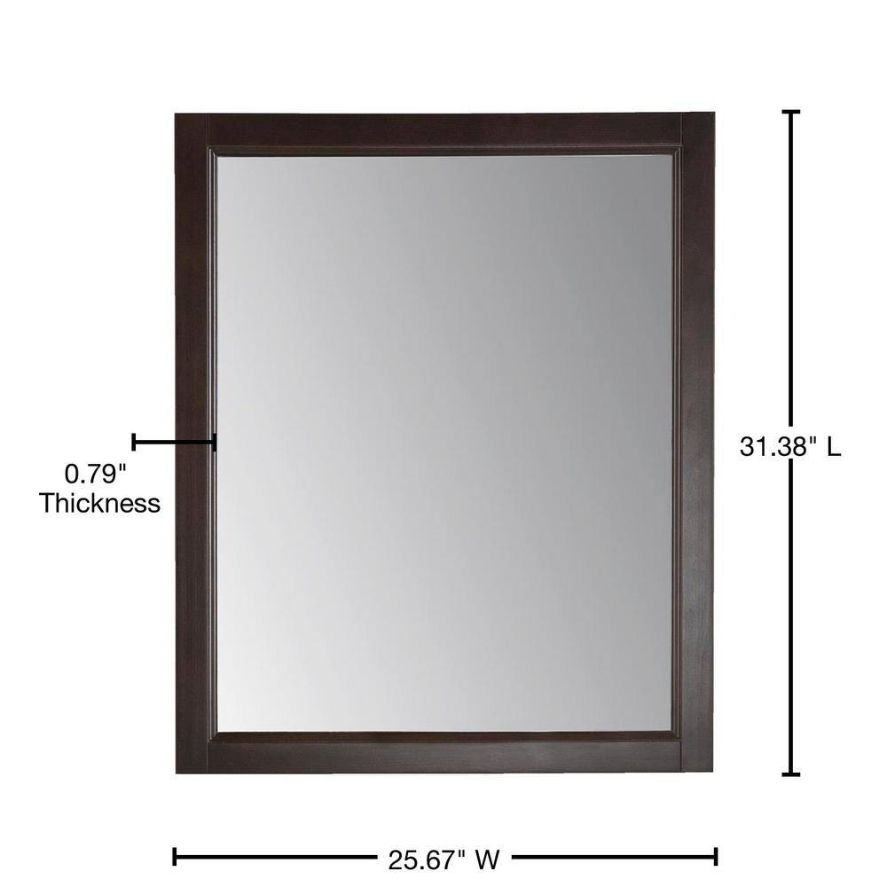 Glacier Bay Northwood 26 in. x 31 in. Wood Framed Wall Mirror in Dusk NWWM26-DK