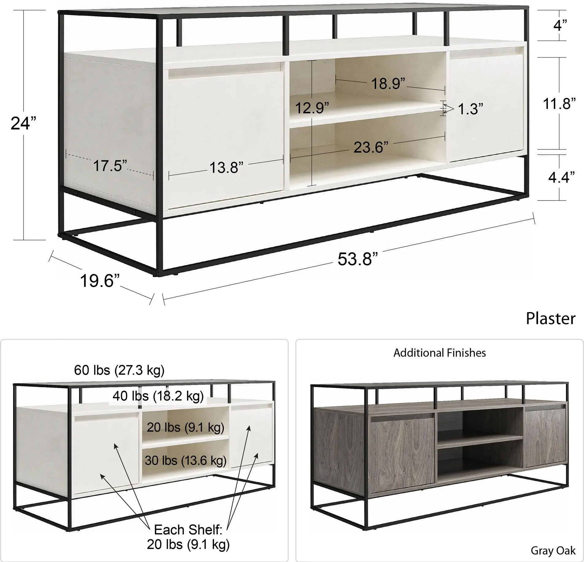 Camley Gray Oak 54 TV Stand