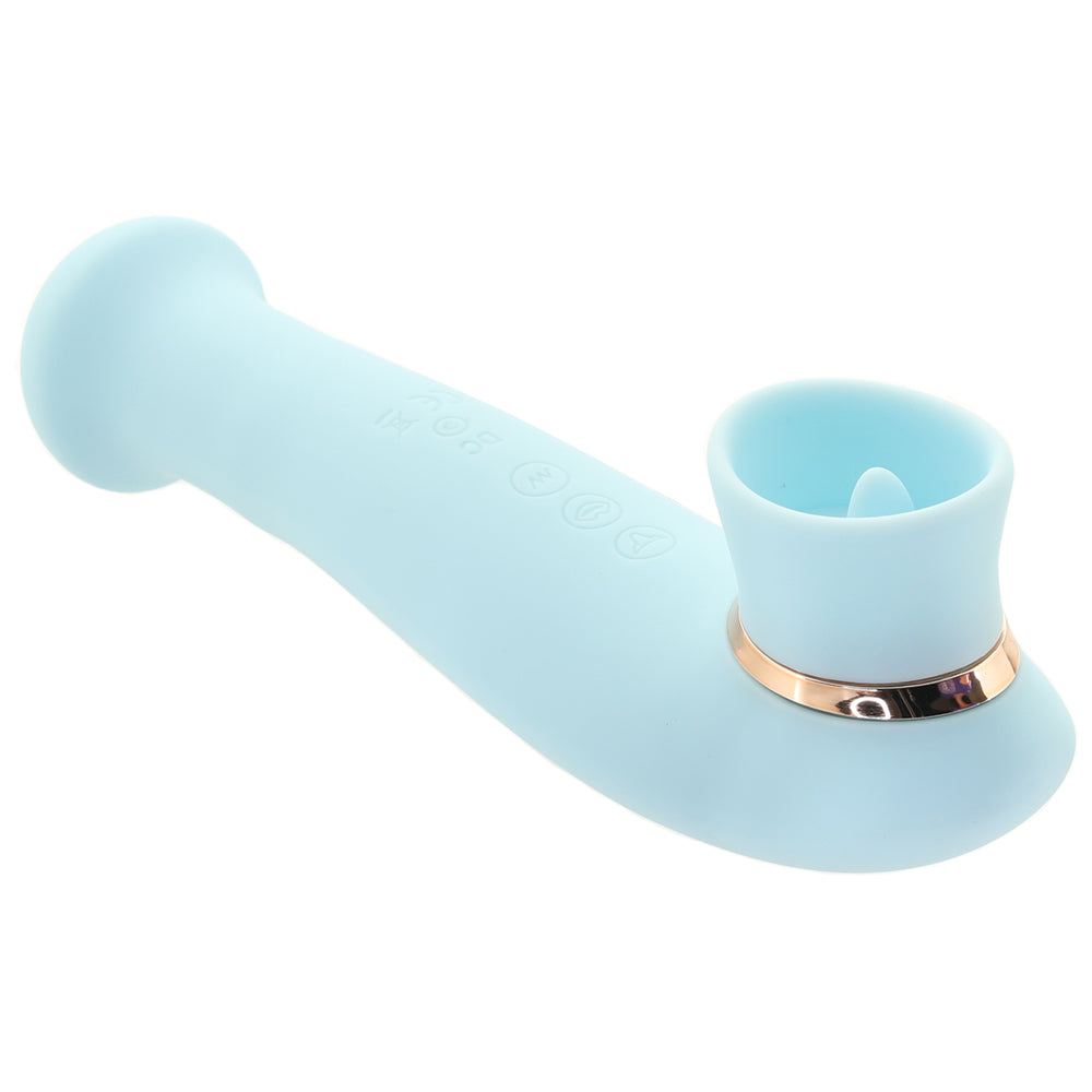 Destiny Sucking, Flickering and Vibrating Massager in Blue