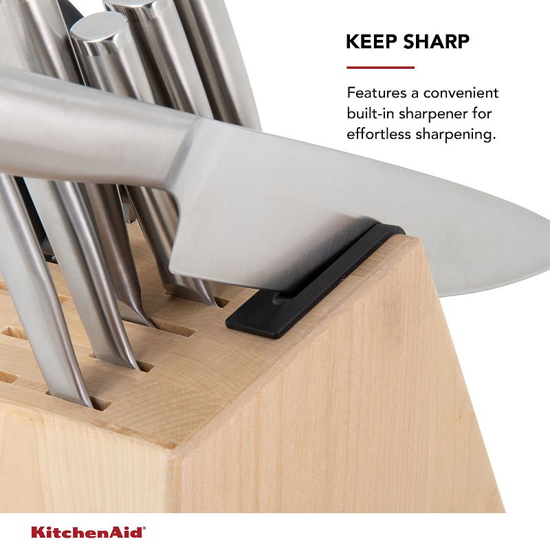 KitchenAid Gourmet Forged Knife Block Set with Built-in Knife Sharpener