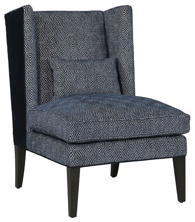 Nasser Lounge Chair  Fuego Navy/Abbington Navy   Transitional   Armchairs And Accent Chairs   by Peachtree Fine Furniture  Houzz