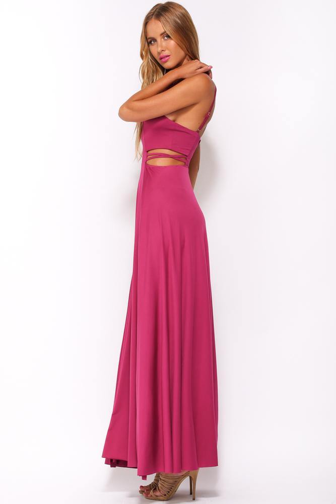 Kiss My Lips Maxi Dress Fuchsia