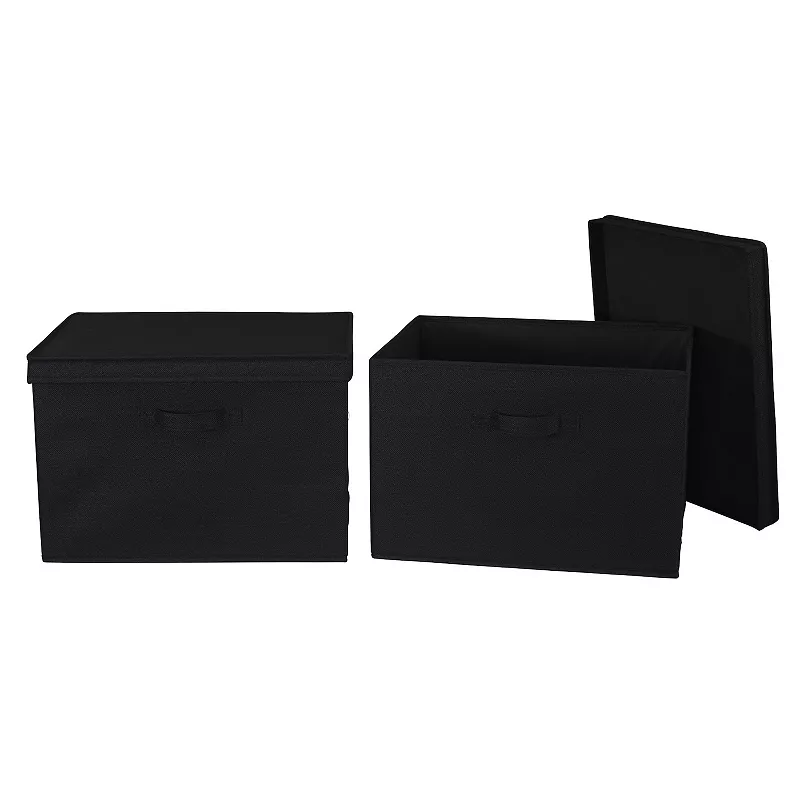 Household Essentials Wide Storage Boxes with Lids 2-piece Set