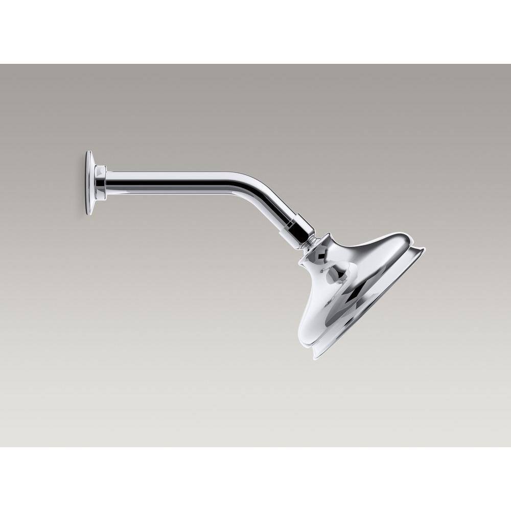 KOHLER Fairfax 1-Spray 5.5 in. Single Wall Mount Fixed Shower Head in Polished Chrome K-45412-CP