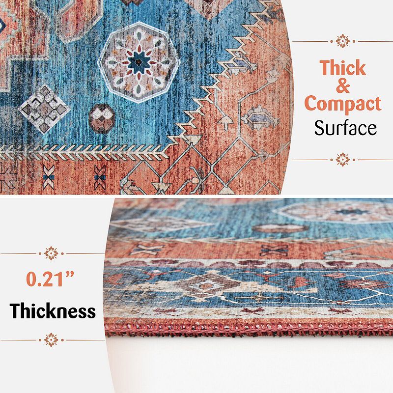 5 x 7 Non-Shedding Distressed Vintage Indoor Area Rug