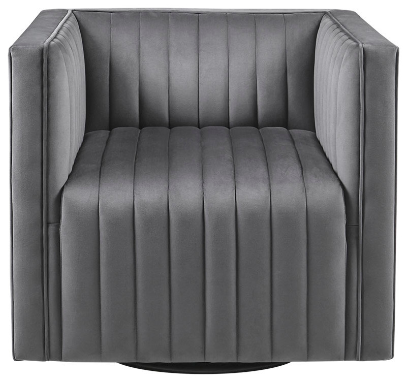 Madison Park Sikora Swivel Chair With Gray Finish Mp103 1186   Transitional   Armchairs And Accent Chairs   by Olliix  Houzz