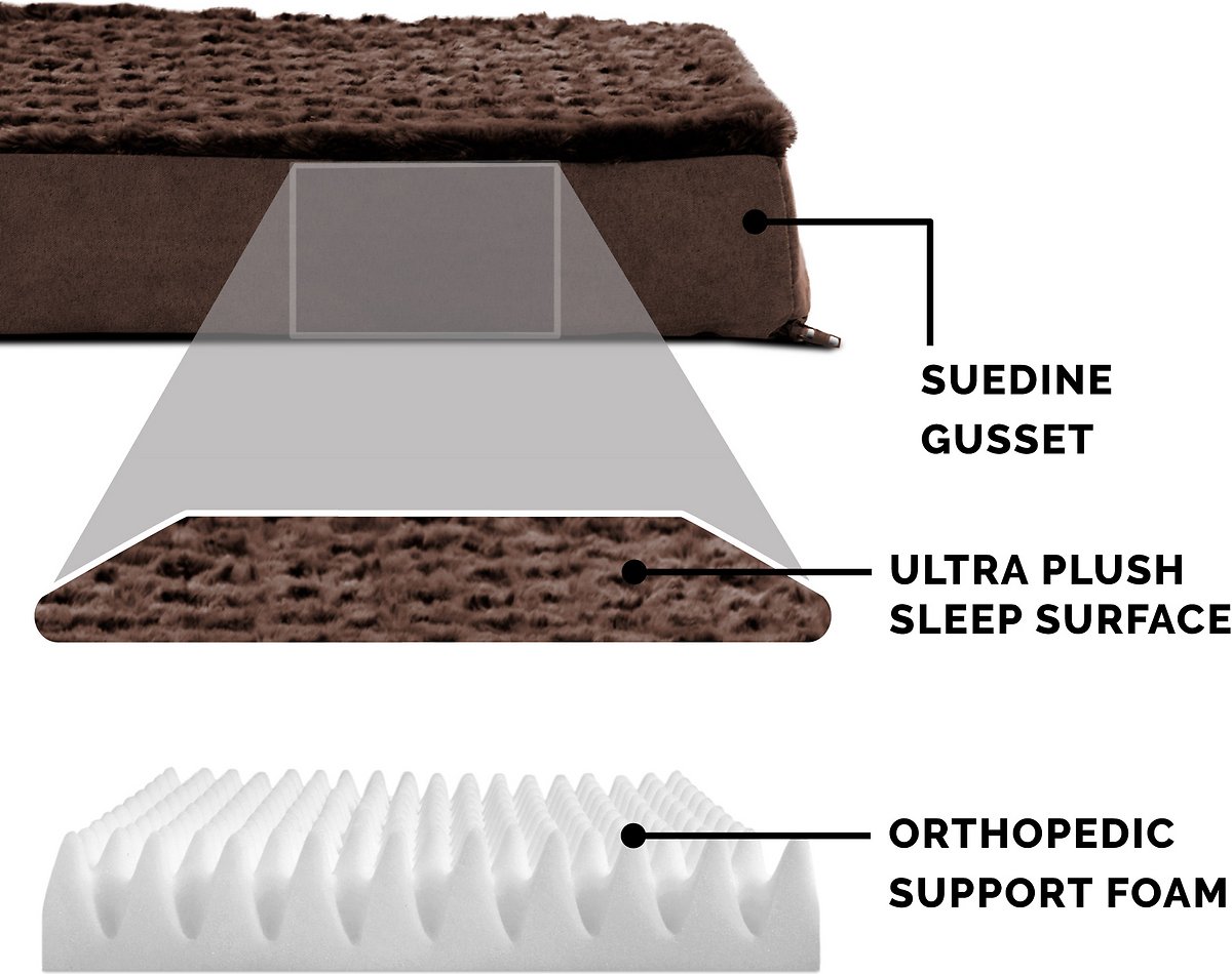 FurHaven NAP Ultra Plush Orthopedic Deluxe Cat and Dog Bed w/Removable Cover， Chocolate