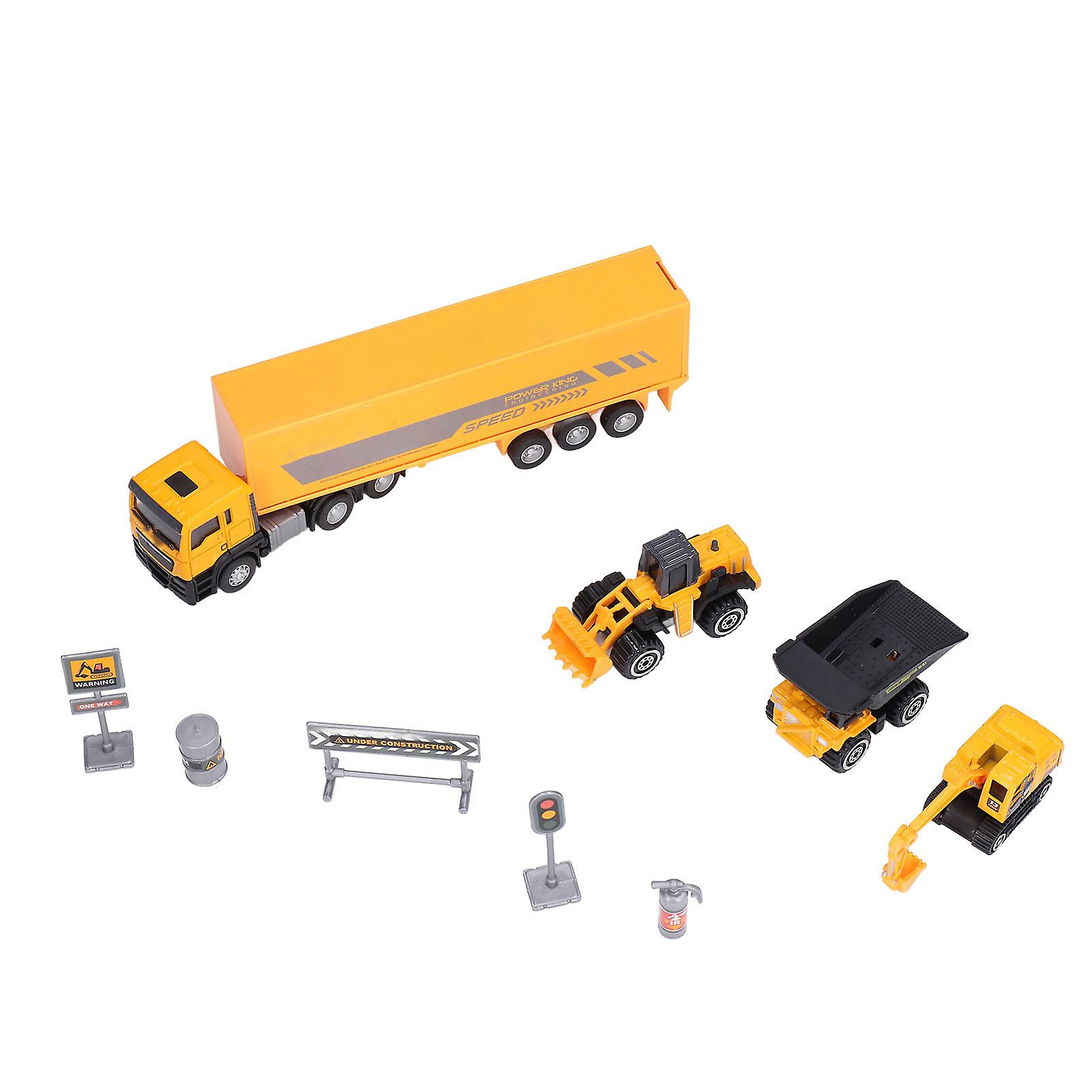 1:58 Alloy Engineering Vehicle Toys Set Container Truck Set Engineering Vehicle Set For Children Gifttype A