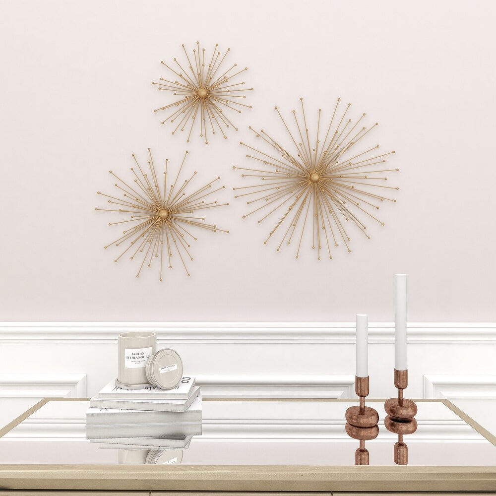 Gold Metal 3D Starburst Wall Decor (Set of 3)   Small