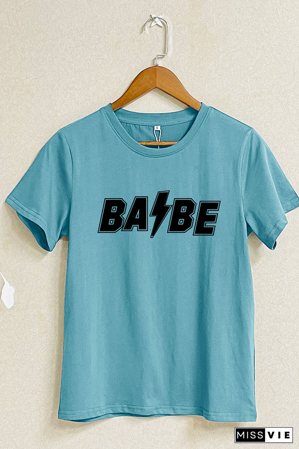 BABE Print Graphic Tees for Women Wholesale Short Sleeve T shirts Top