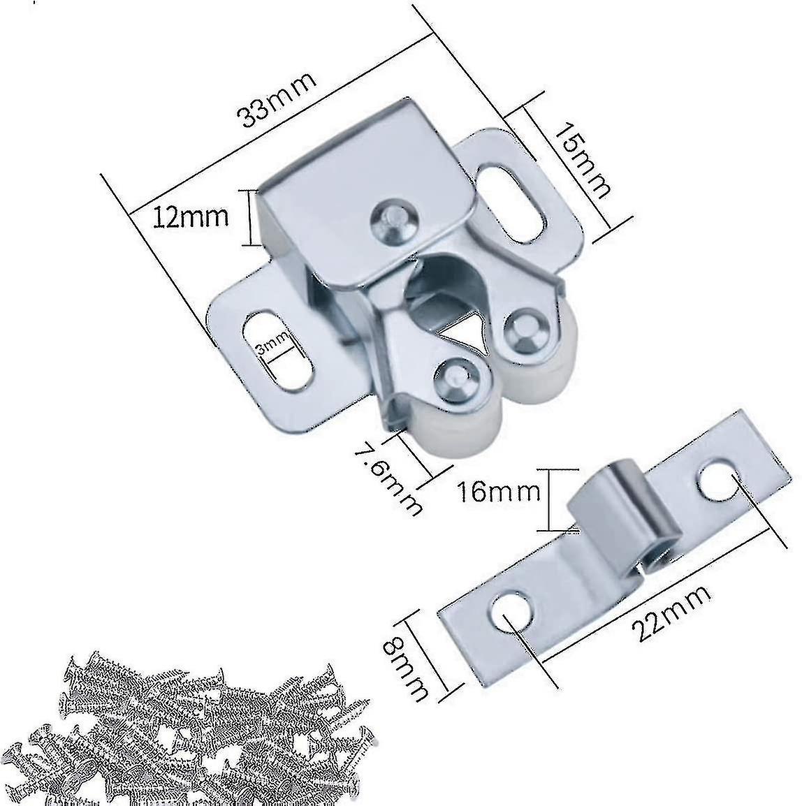 12pcs Spring Buckle Touch Ball-type Clothing Cabinet Switch Clip Lock Cabinet Suction Door Touch Car