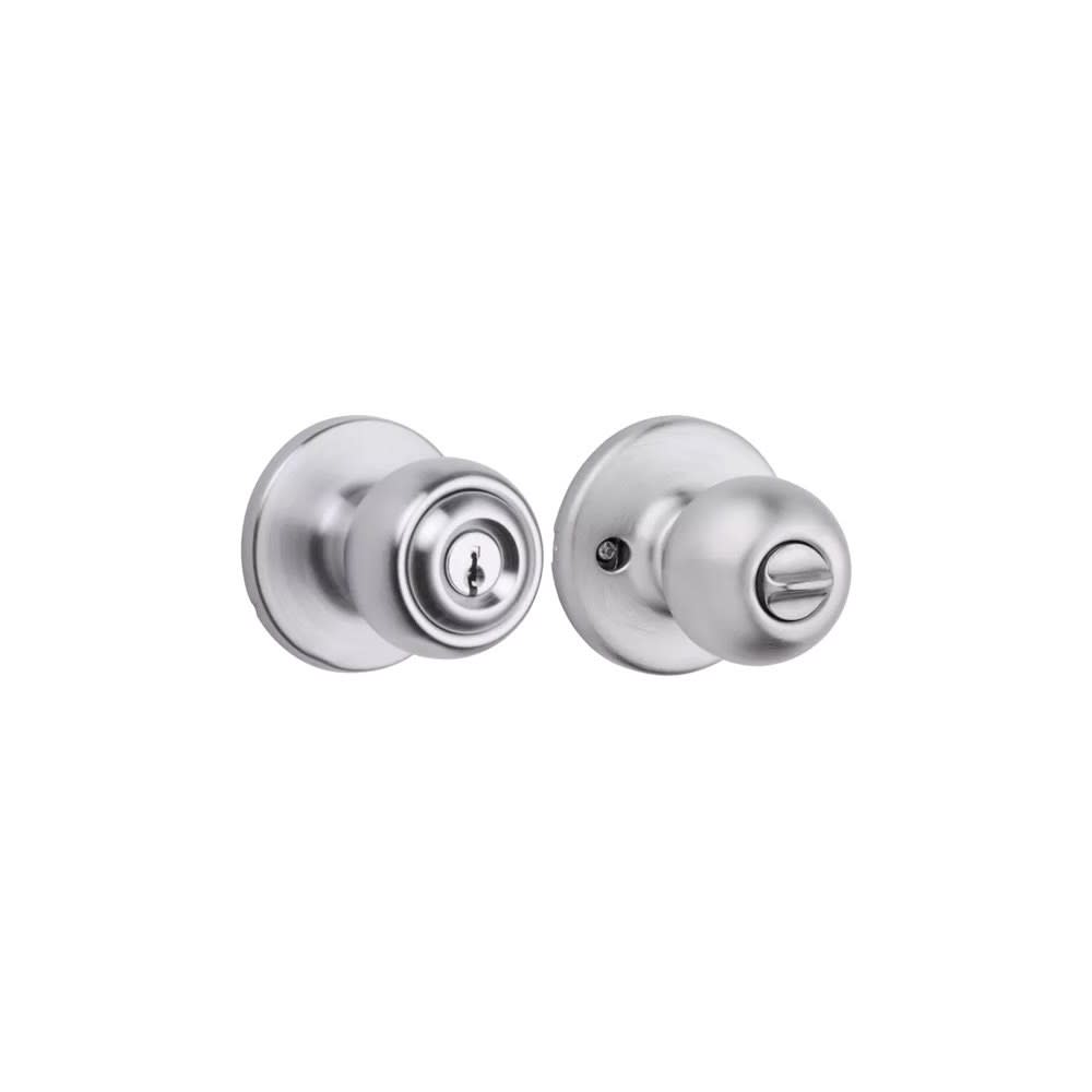 Satin Chrome Security Keyed Entry Exterior Polo Lockset Knob