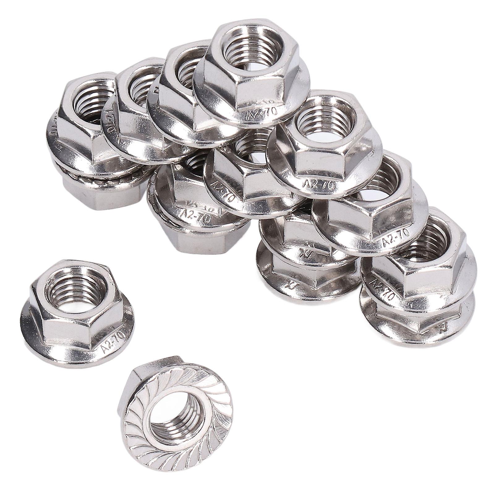 50pcs Flange Nut 304 Stainless Steel Fastener Accessory Set Kit For Fixing Maintenancem10