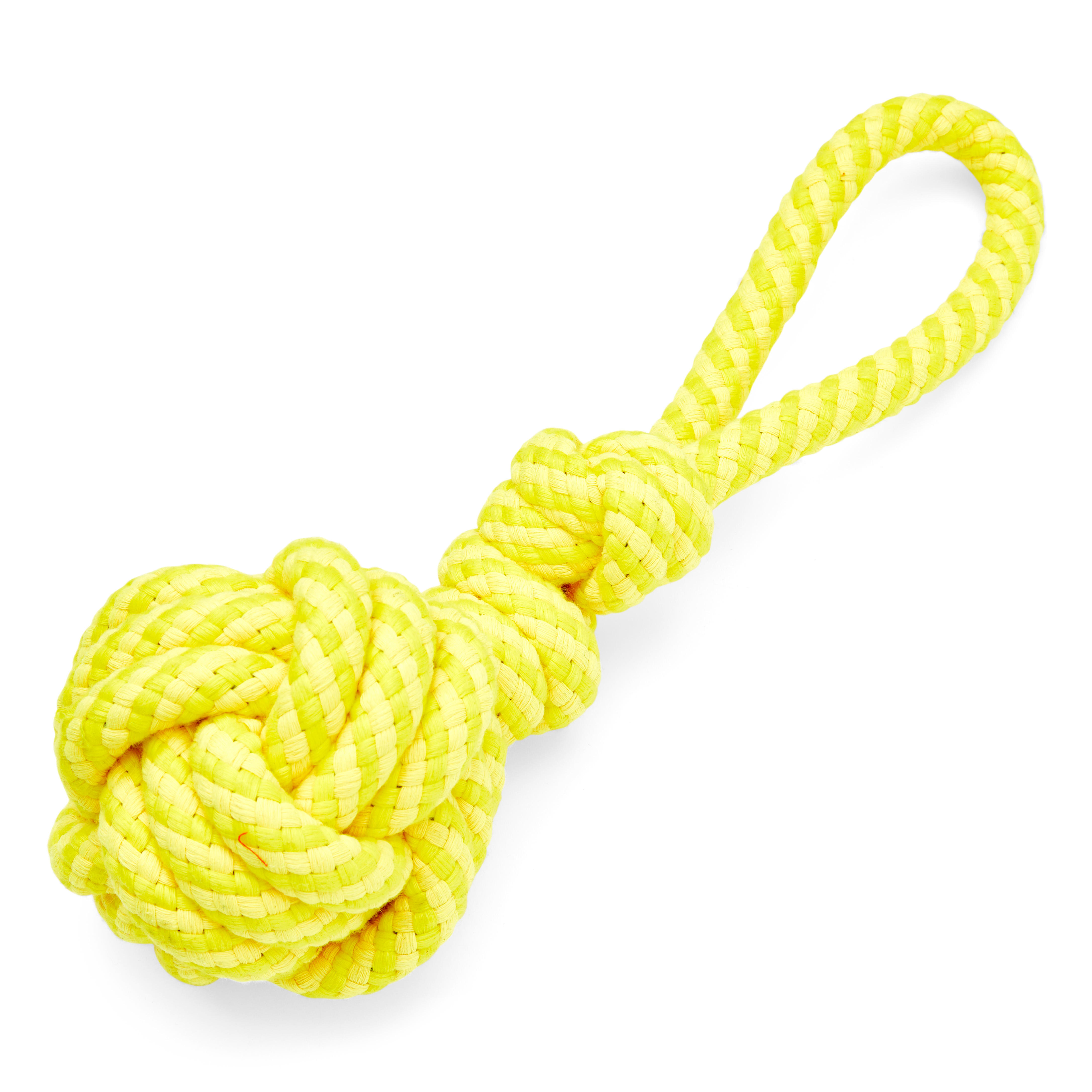 Leaps  Bounds Yellow Monkey Fist Rope Dog Toy， Medium