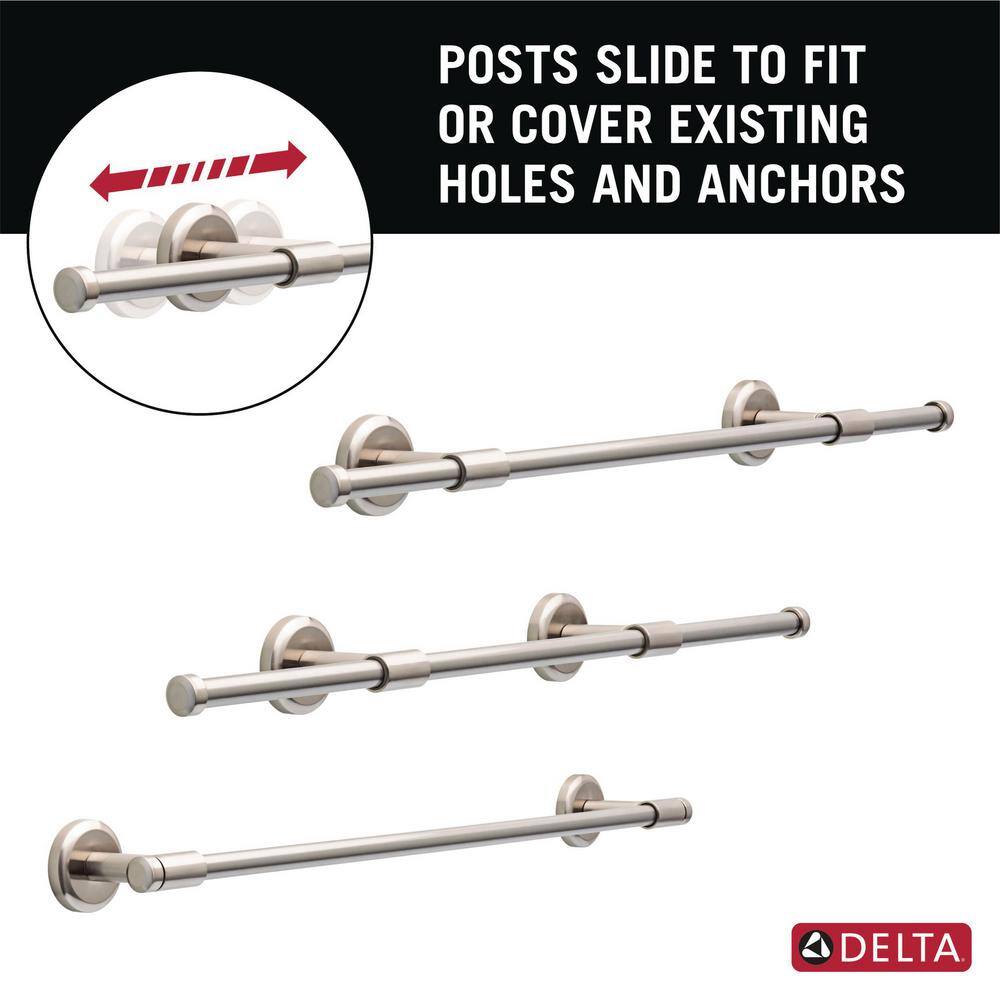 Delta Westdale 24 in. Adjustable Towel Bar in Spotshield Brushed Nickel WSD24-BN