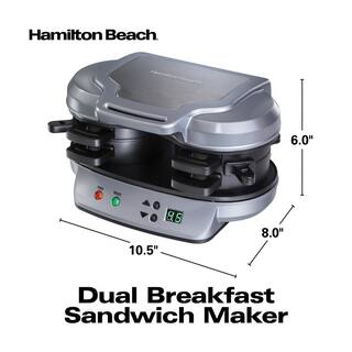 Hamilton Beach 8 sq. in. Gray Dual Breakfast Sandwich Maker 25490A