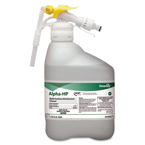 Diversey Alpha-HP Concentrated Multi-Surface Cleaner | Citrus Scent， 5000mL RTD Bottle | DRK5549271