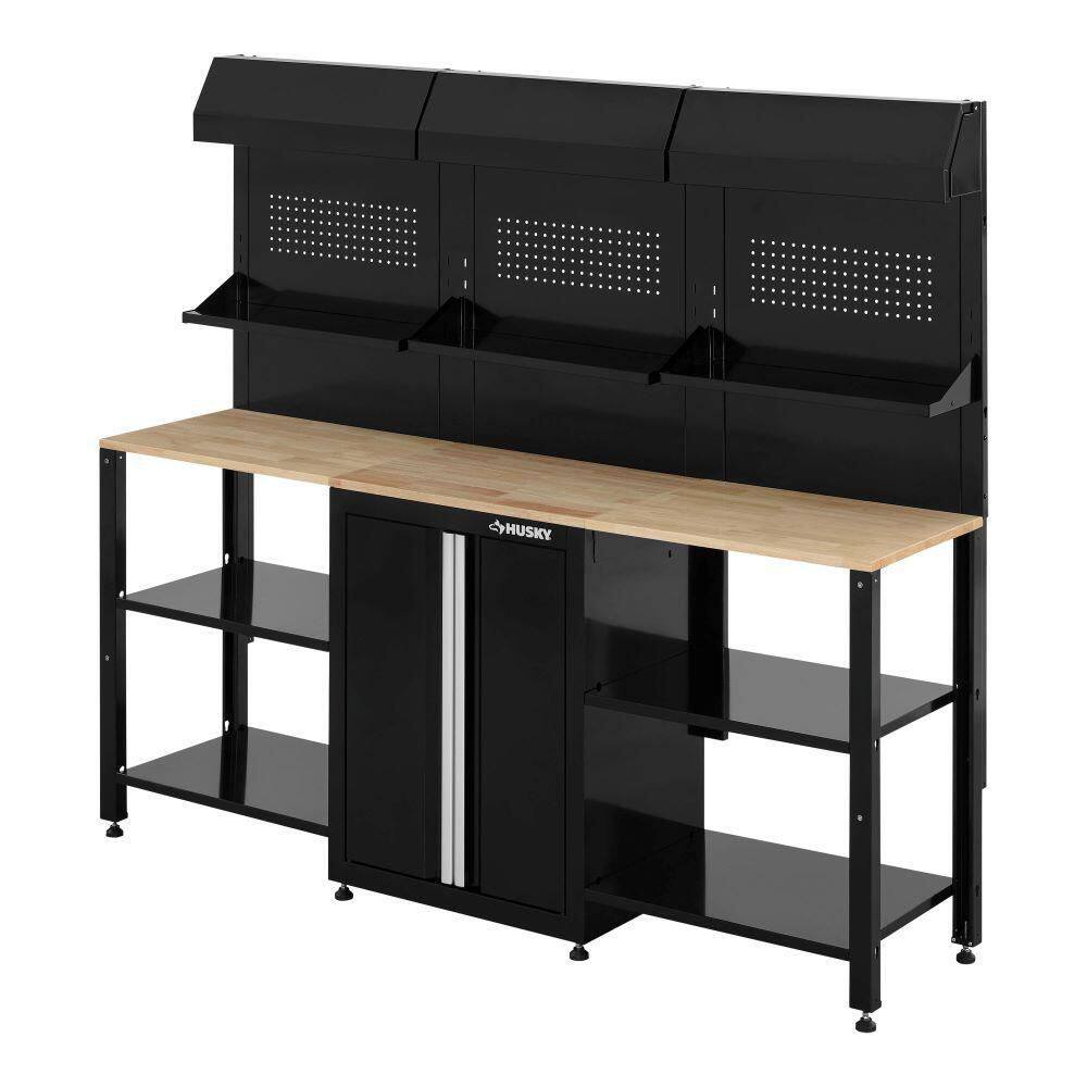 Husky 9-Piece Ready-to-Assemble Steel Garage Workstation in Black (80 in. W x 69.5 in. H x 19.5 in. D) G79009S1-US