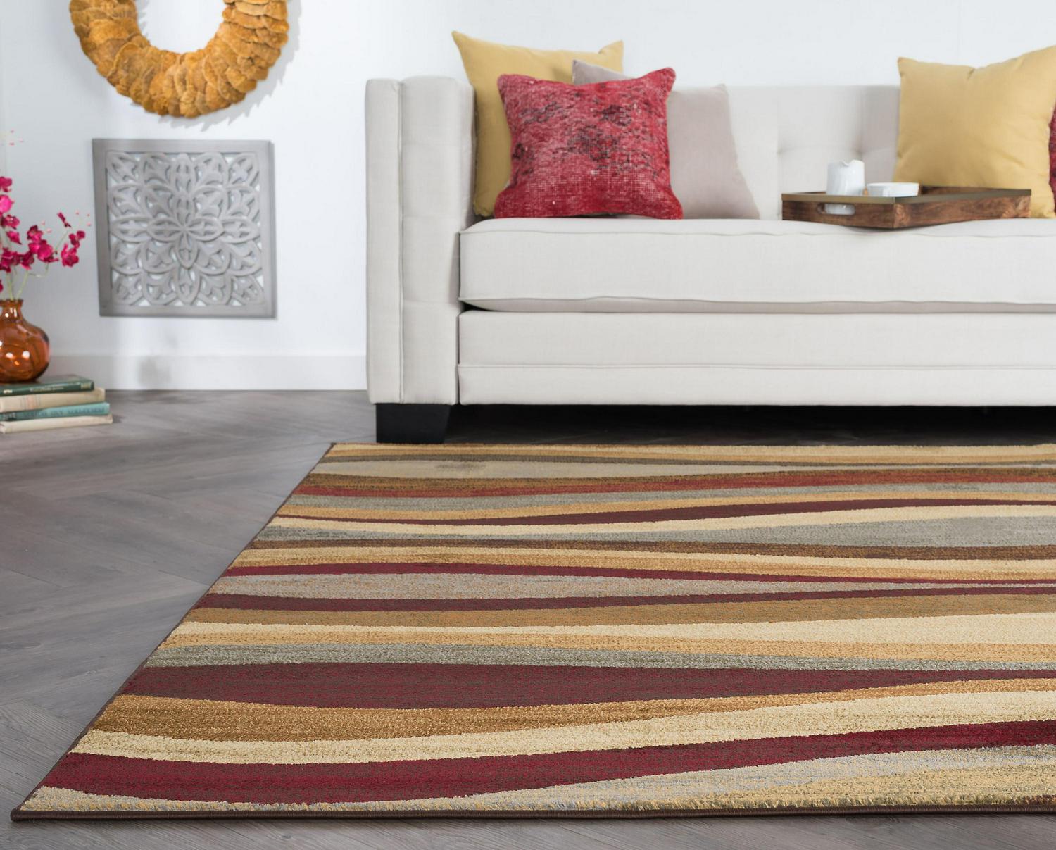 Contemporary 5and#215;7 Area Rug (5and#8242; x 7and#8242;) Abstract Multi-Color Living Room Easy to Clean