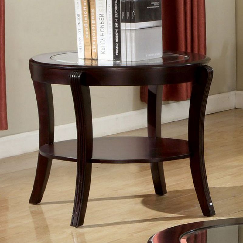 Finley Contemporary Style End Table， Expresso Finish