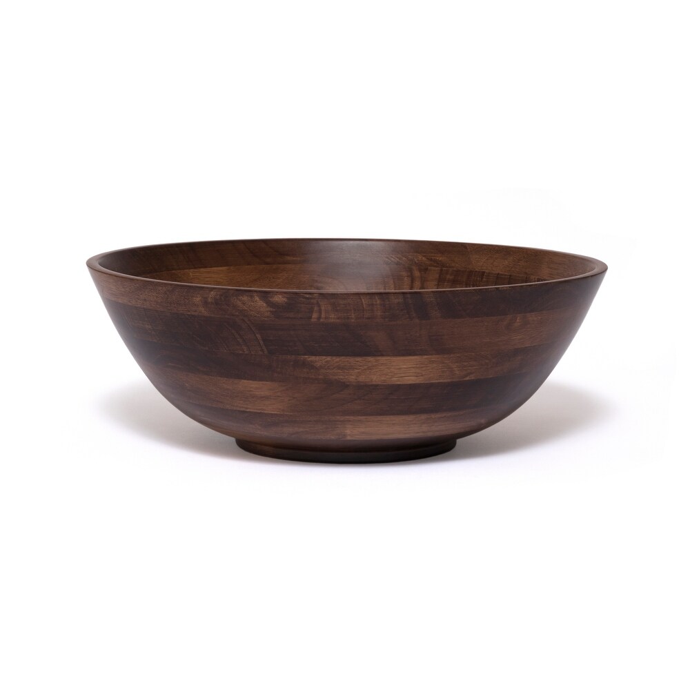 Walnut Finish Footed Bowl  Large