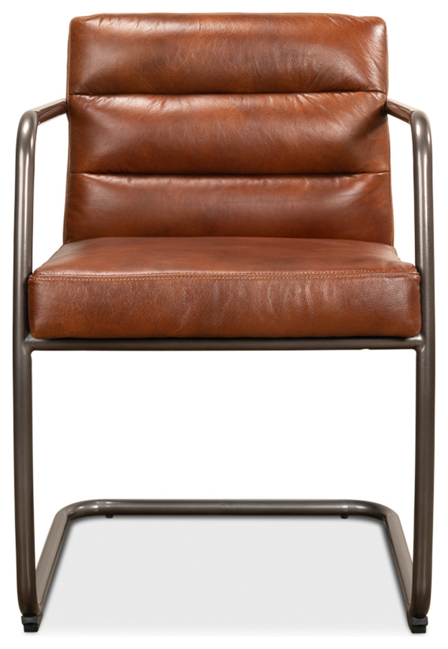 Industrial Leather Armchair   Industrial   Armchairs And Accent Chairs   by English Georgian America  Houzz