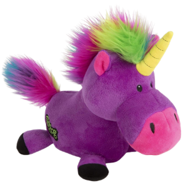 GoDog Unicorn Chew Guard Dog Toy Purple