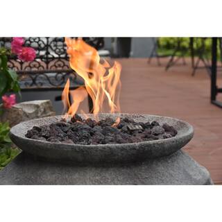 Modeno Pompeii 26 in. Oval Concrete Propane Fire Pot in Propane in Ancient Brown OFG609