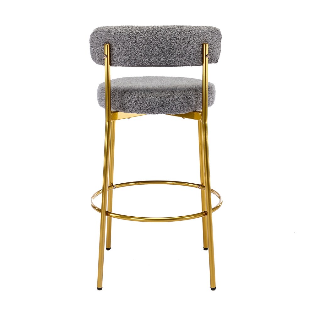 2 industrial armless bar stools with backrest and footstool