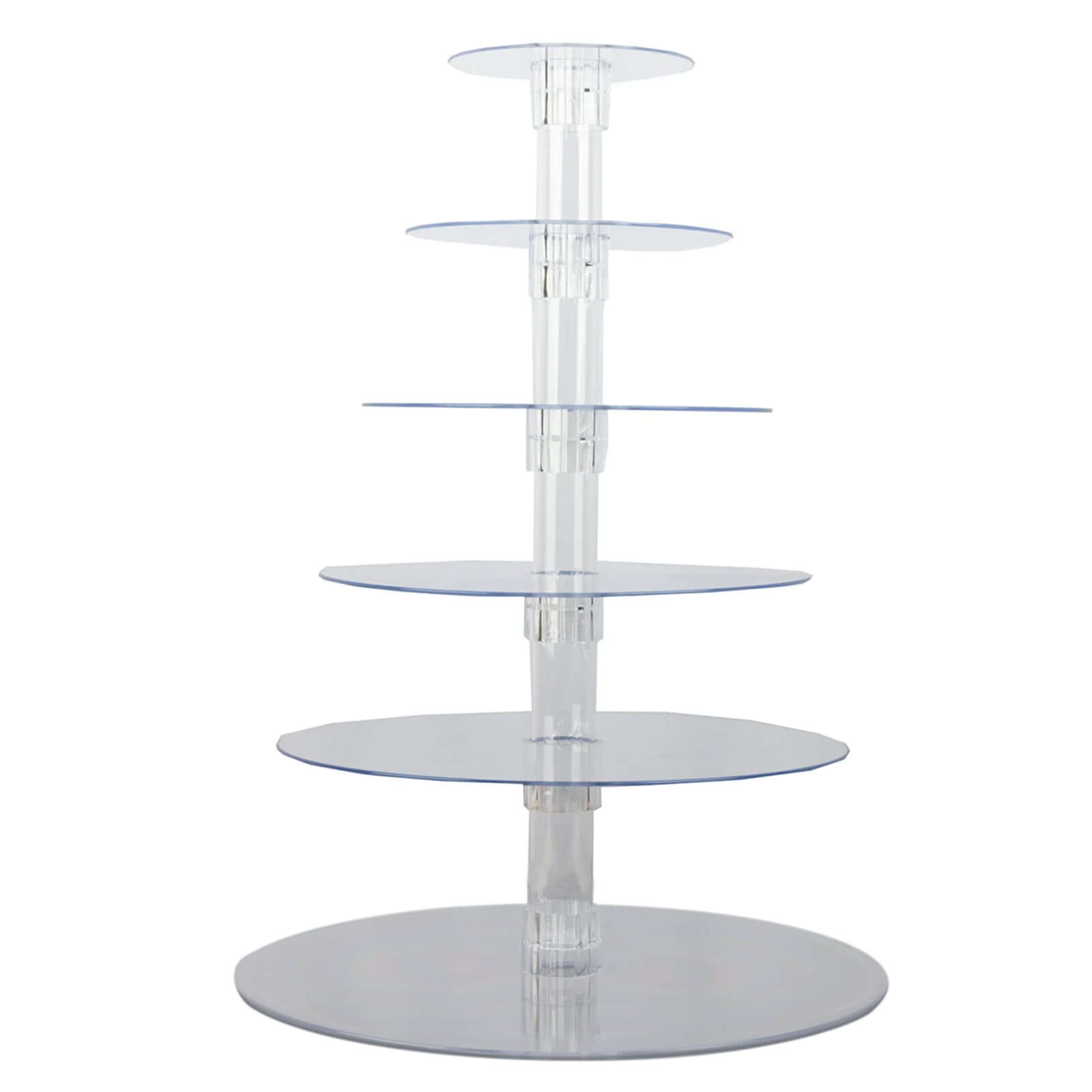 6-Tier Clear Heavy Duty Round Acrylic Cake Stand, Cupcake Tower Dessert Holder Display Stand with Film Sheets - 22