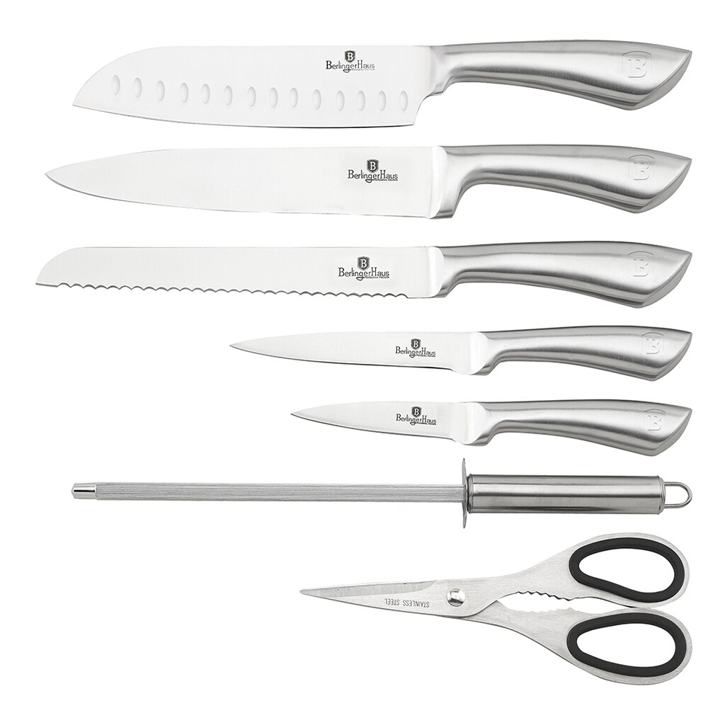 Berlinger Haus 8 Piece Knife Set w/ Acrylic Stand  Steel Collection