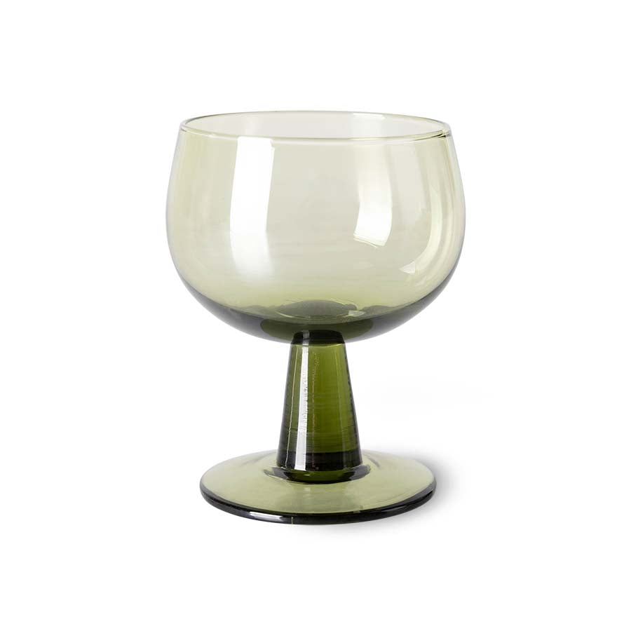 The Emeralds - Olive green wine glass low (set of 4)