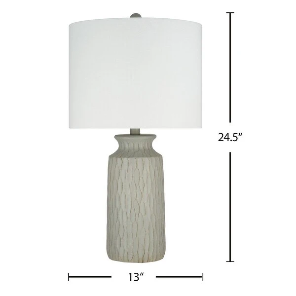 Textured 2-Tone Table Lamp， LED bulb included - 13x13x24.5