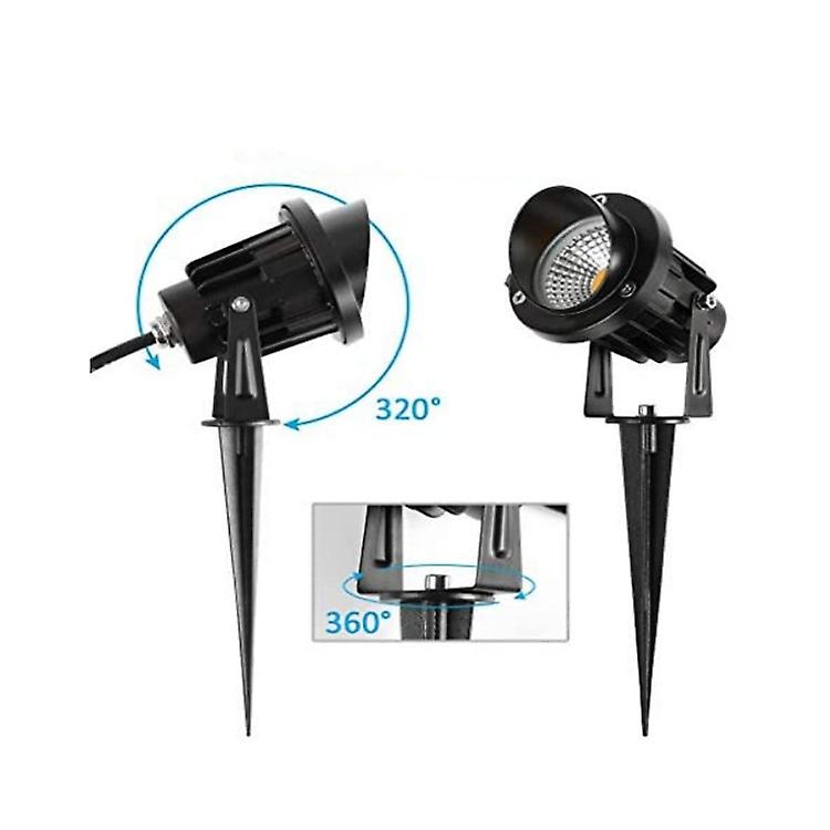 2pc 9w Led Outdoor Spotlight With Spike 3000k-3300k 900lm Ip65 Waterproof，white