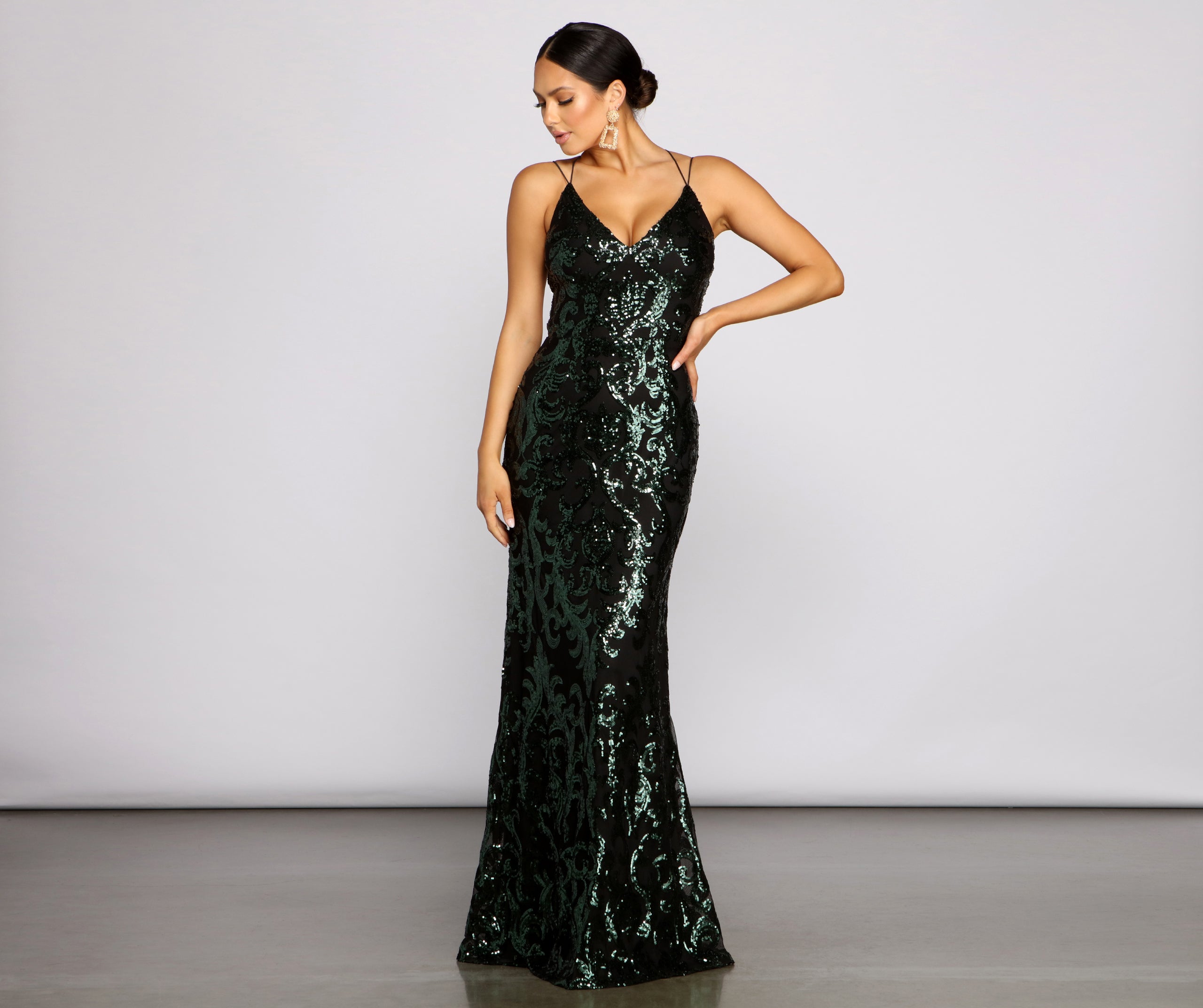 Lila Formal Open-Back Sequin Mermaid Dress