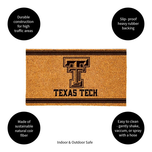 Evergreen Texas Tech University Logo Turf Mat Brown 28 X 16 Inches Indoor Outdoor Doormat