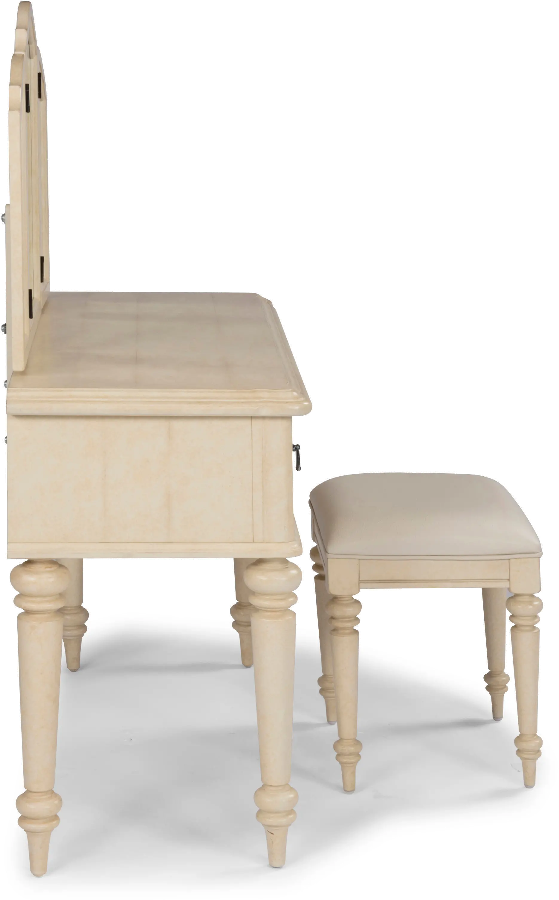 Provence Antiqued White 2 Pice Vanity and Bench