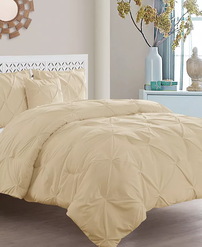 VCNY Home CLOSEOUT! Carmen Pintuck 4 Piece Comforter Set， Queen