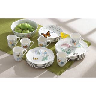 Lenox Butterfly Meadow 18-Piece Casual White Porcelain Dinnerware Set (Service for 6) 6342794