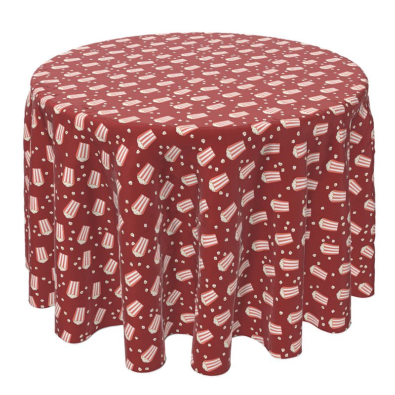 Round Tablecloth， 100% Cotton， 60 Round， Movie Snack