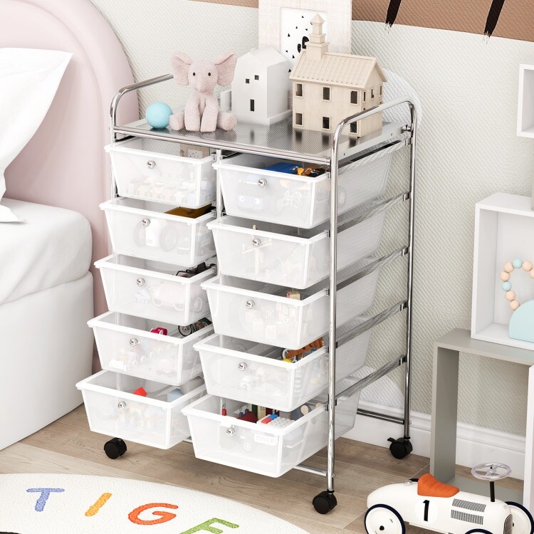 10 Drawer Rolling Storage Cart