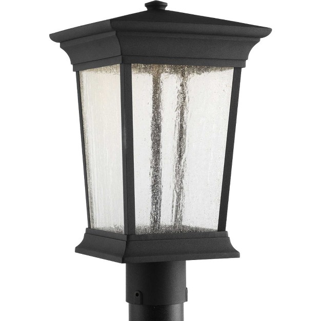 Progress Lighting Arrive 1 light Led Outdoor Wall Lantern In Black With Textured Glass Shade