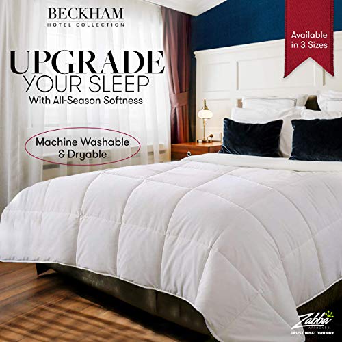 Beckham Luxury Linens Hotel Collection 1600 Thread Count Pure White Goose Feathers Comforter， Full/Queen